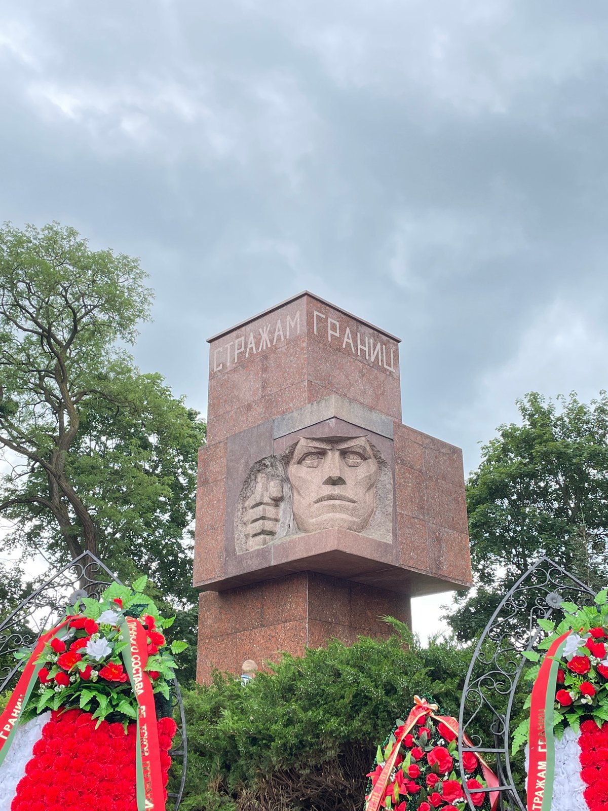 Tourist documents monuments and public art across Brest, Belarus