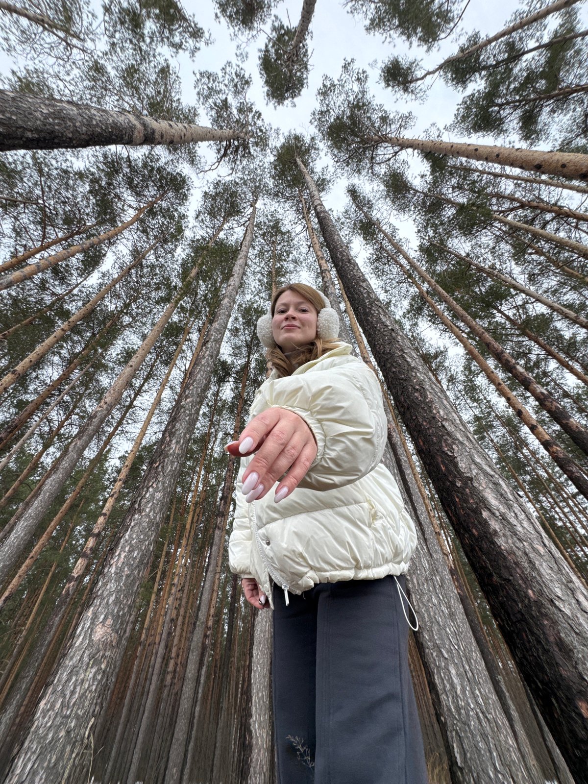 Woman and child spend afternoon at forest and playground