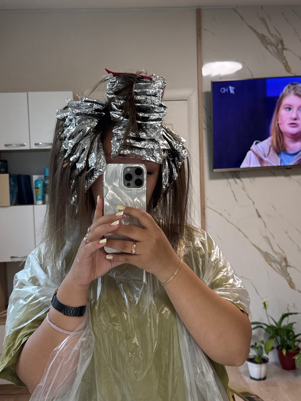 Woman documents hair salon visit and rural life in Russian village