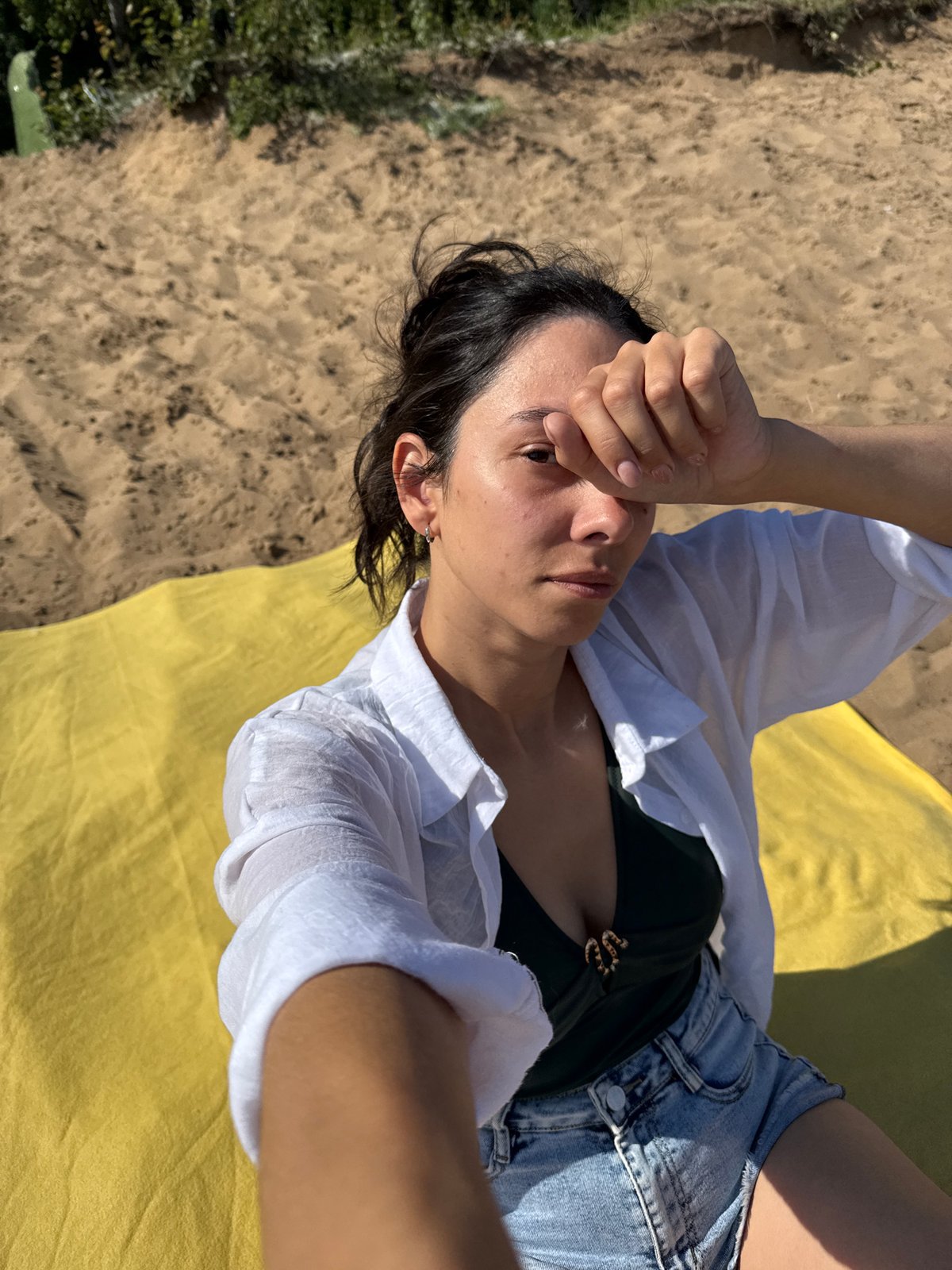 Lazy summer morning at a beach in Noviy, Russia