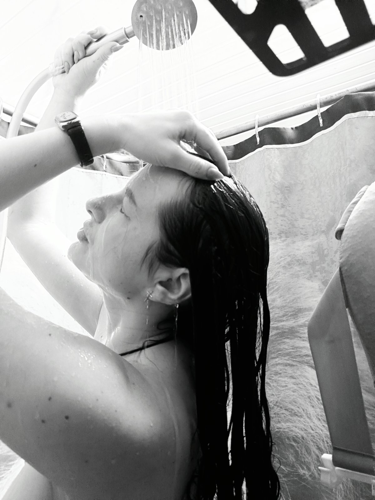 Morning shower moment captured in Rusalevka, Russia