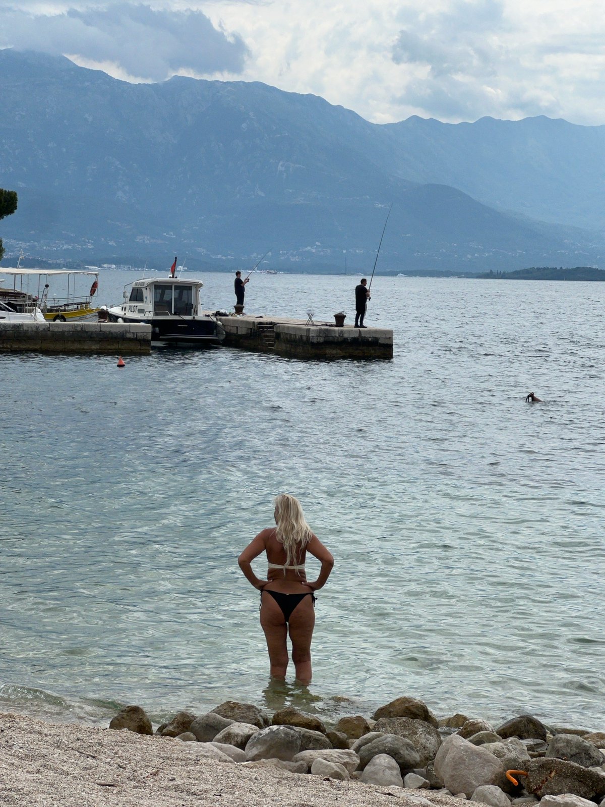 Morning coastal life documented in Baošići, Montenegro village