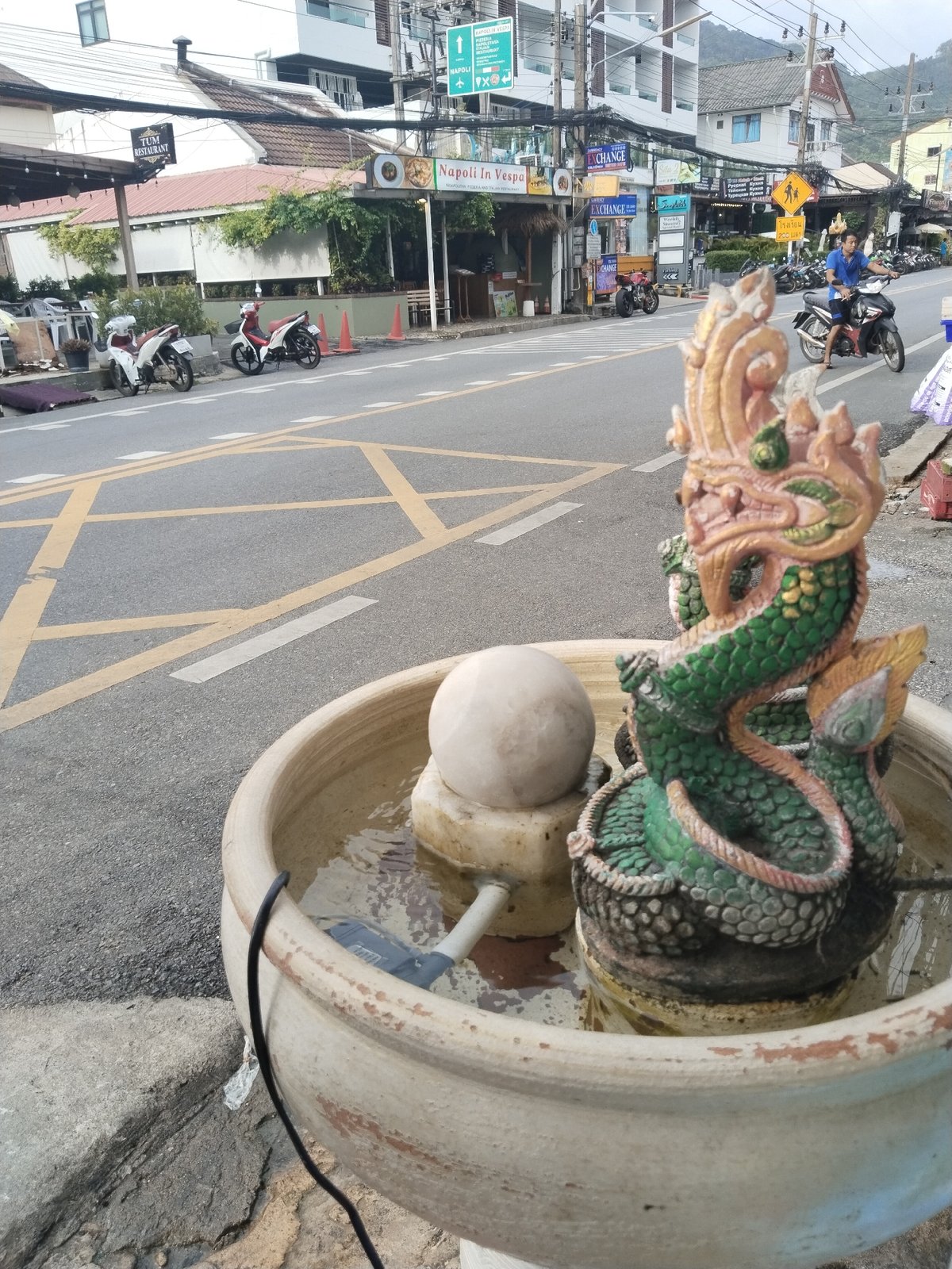 Street-level details from a cloudy morning in Karon, Phuket