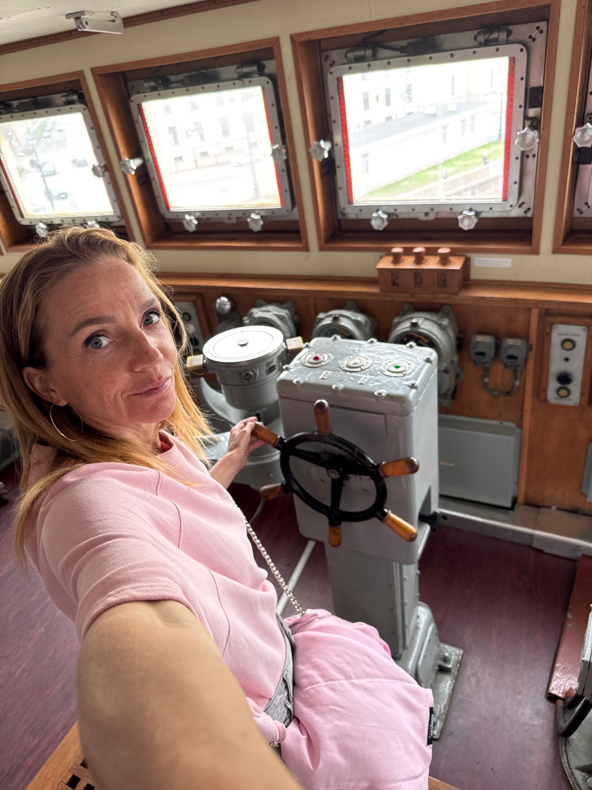 Exploring a historic ship's interior in Saint Petersburg