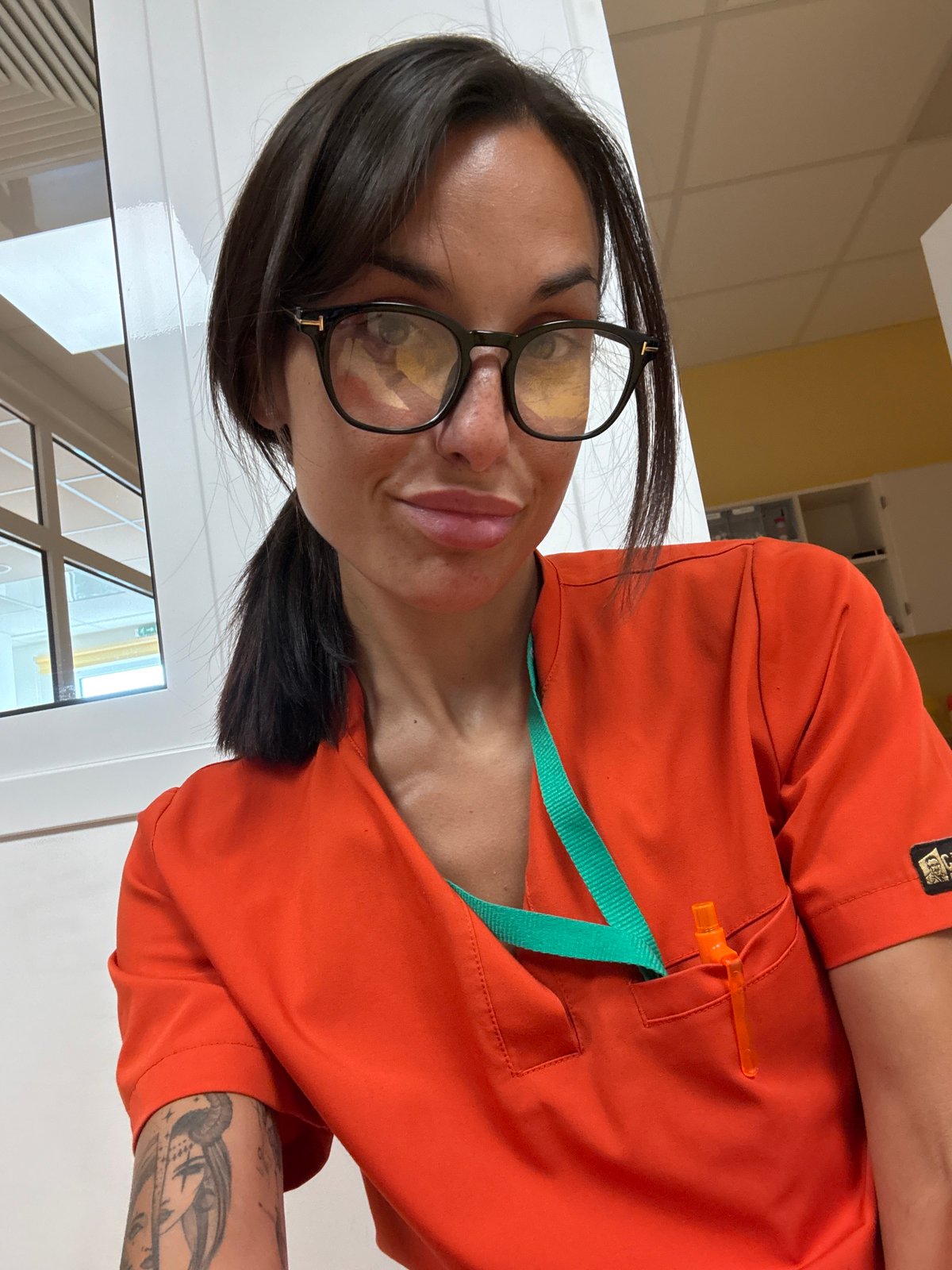 Healthcare worker selfie in Pleven, Bulgaria