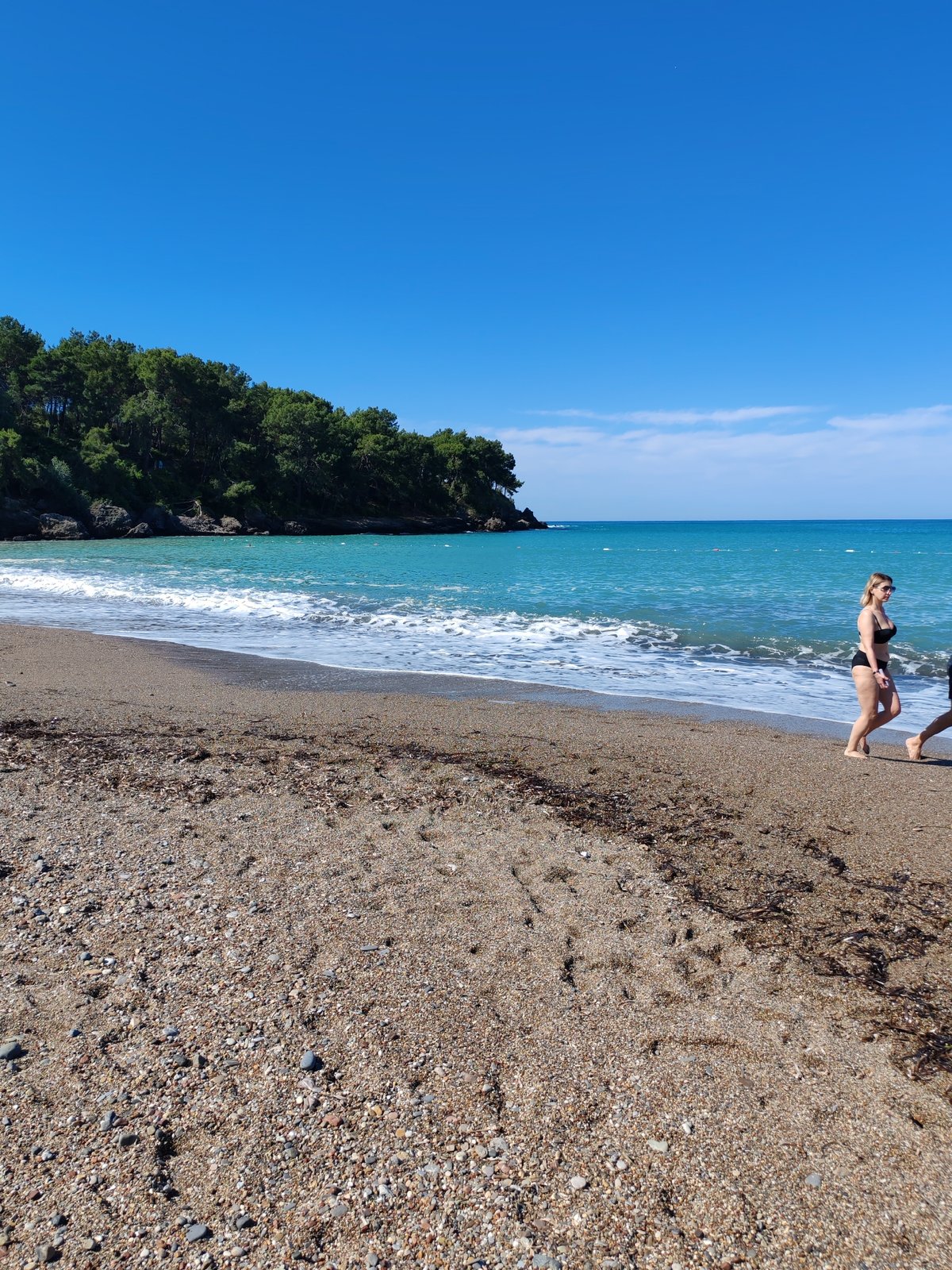 Early morning beach life documented in Alanya, Turkey