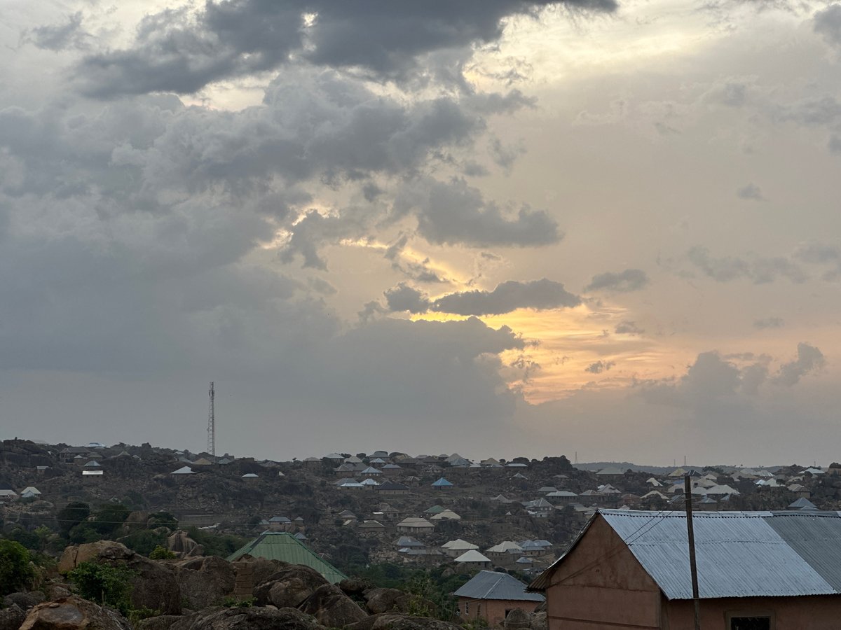 Sunset views captured of Jos Nigeria's rocky residential landscape