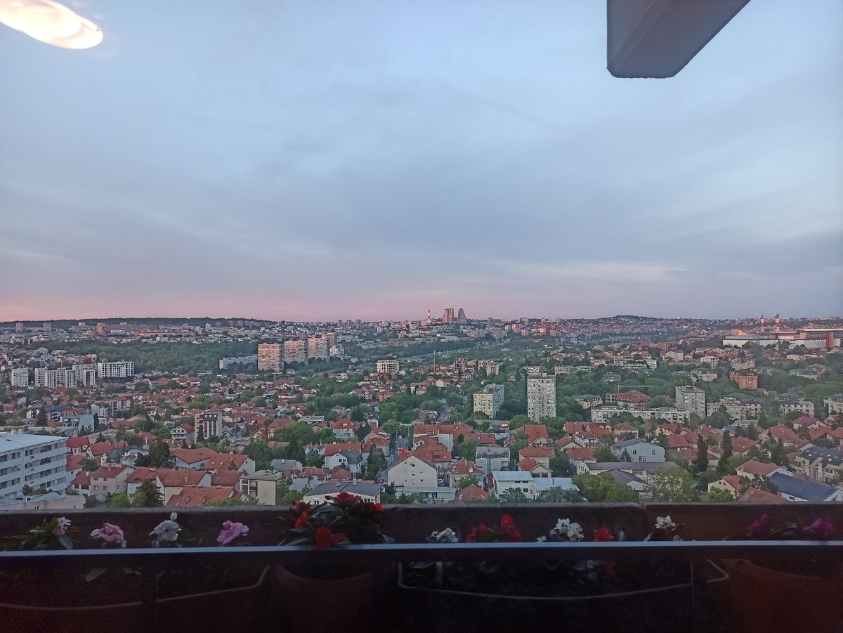 Belgrade sunset captured from multiple vantage points in Vozdovac