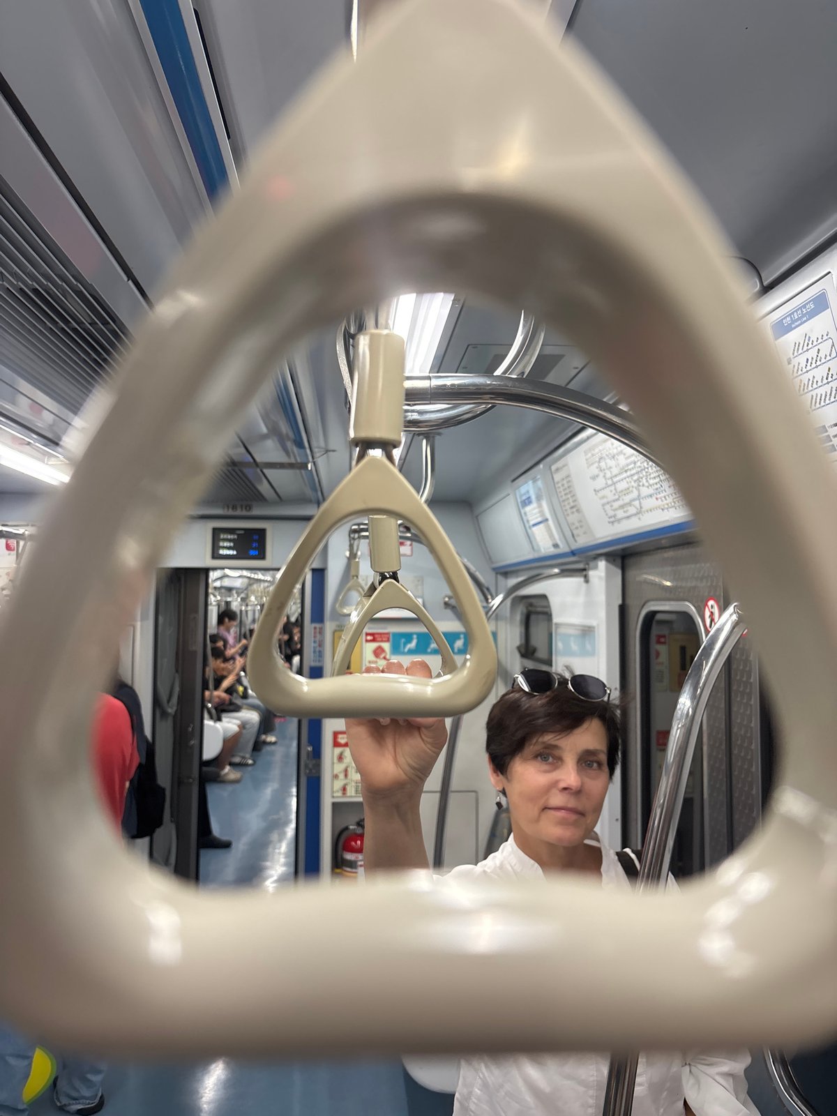 Midday scenes from Incheon's subway cars and station platform