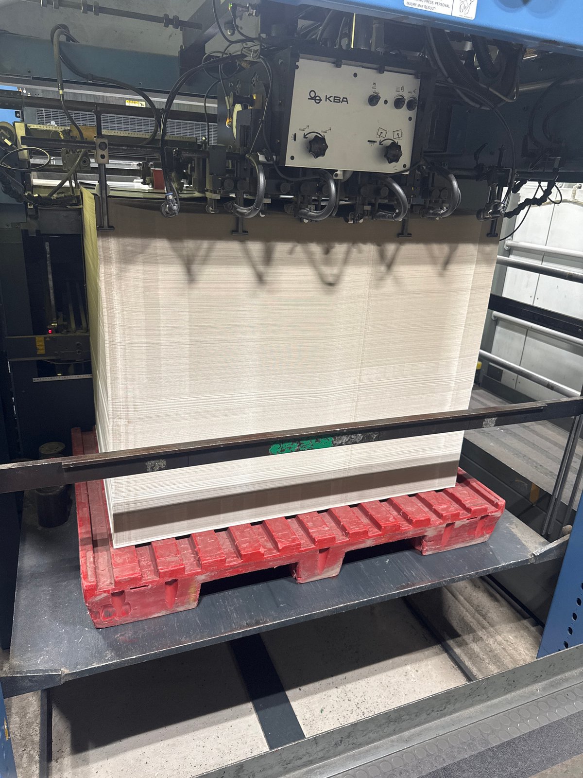 Industrial printing press in action at Jeffersontown facility