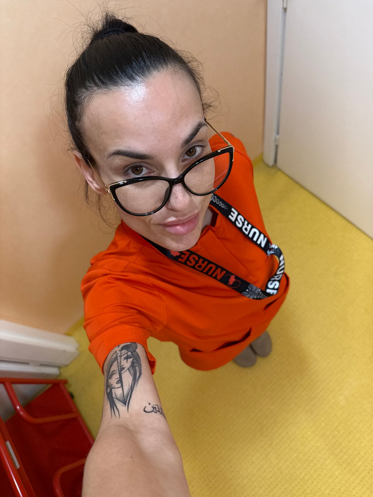 Nurse documents morning shift at Bulgarian medical facility