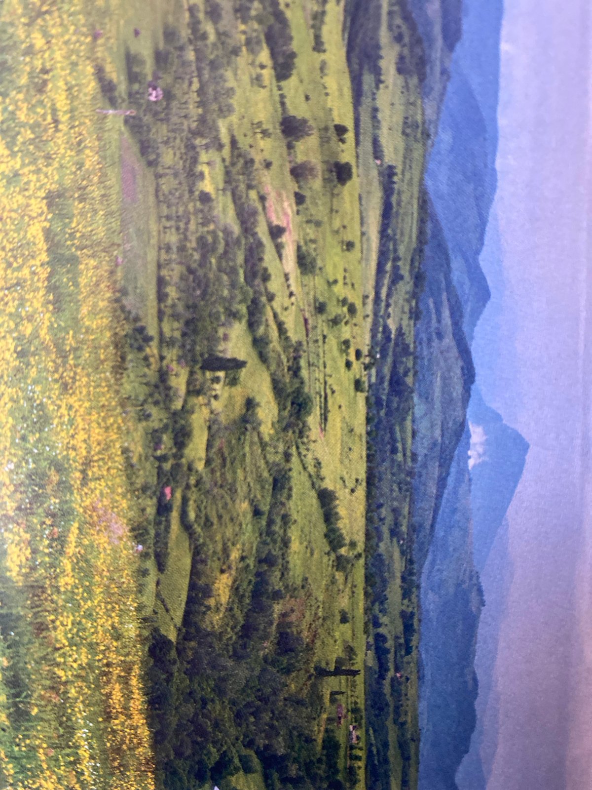 Mountain roads, rural landmarks, and green valleys on a summer morning