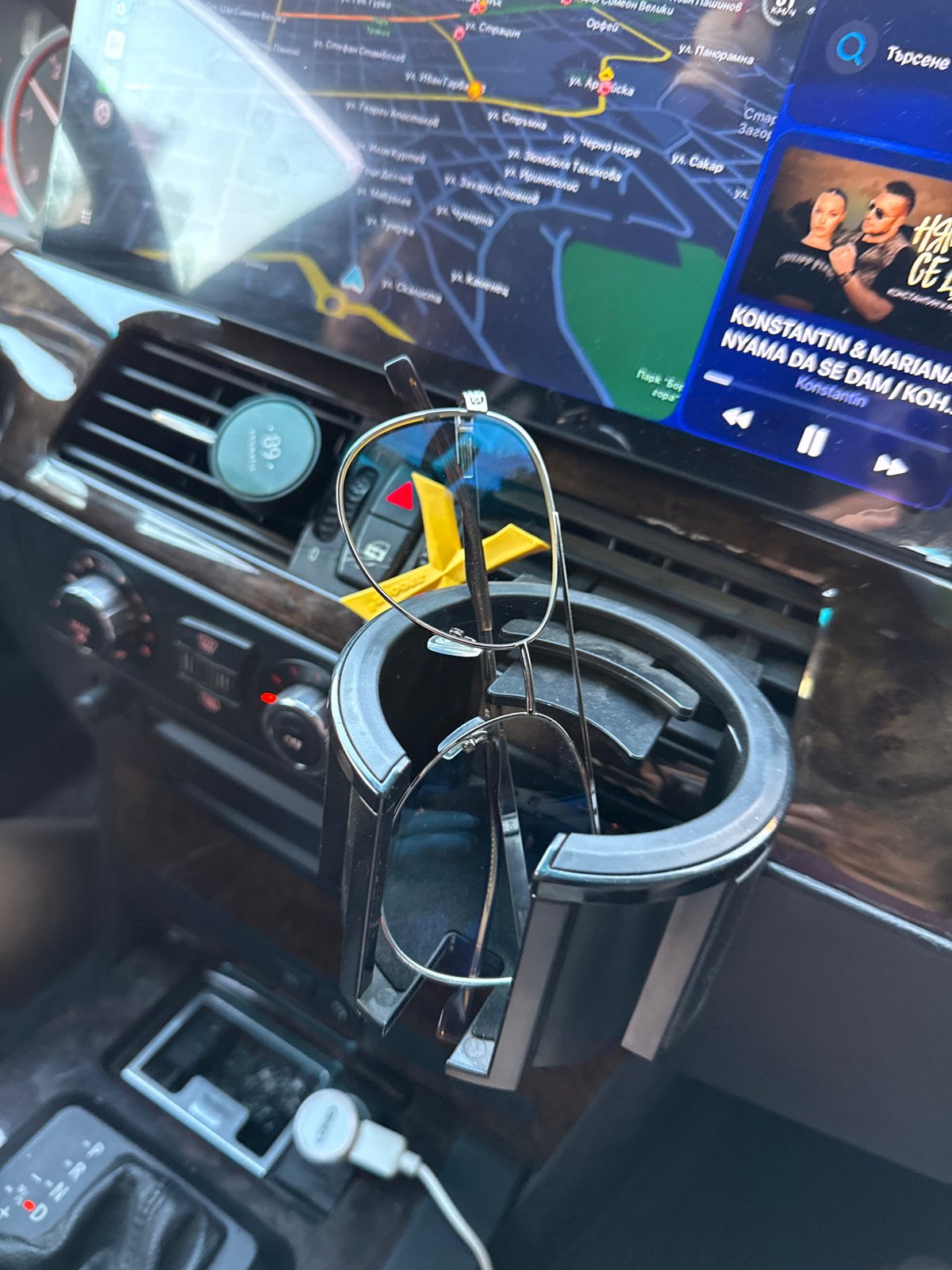 Driver navigates residential streets in Stara Zagora, Bulgaria