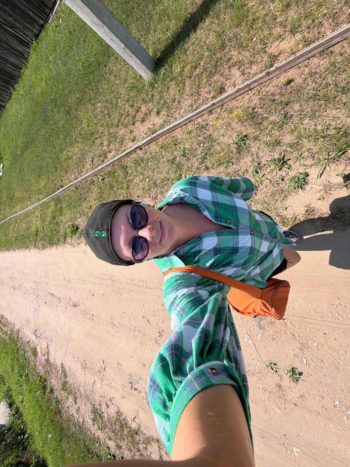 Selfie series on a sunny path in Chaikovsky, Russia