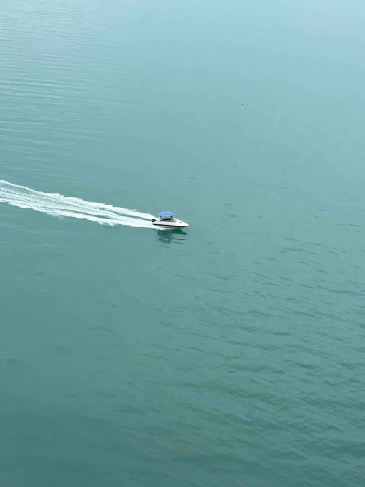 Coastal restaurant morning with boat views in Abkhazia