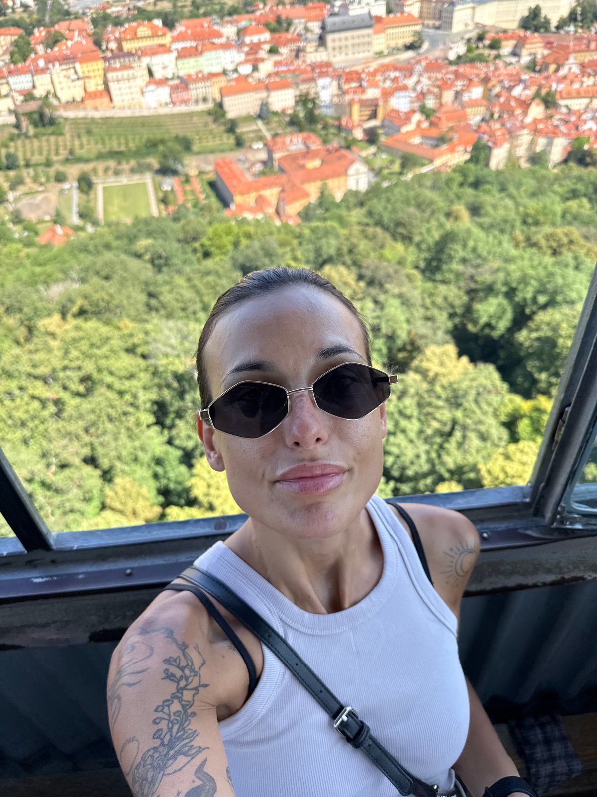 Morning at a Prague overlook, skyline views and selfies