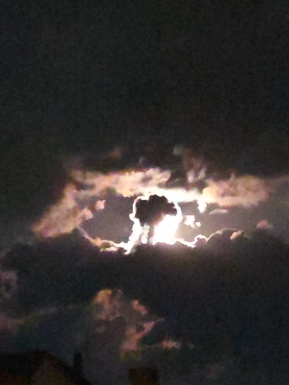Full moon creates dramatic cloudy night display over Burgas
