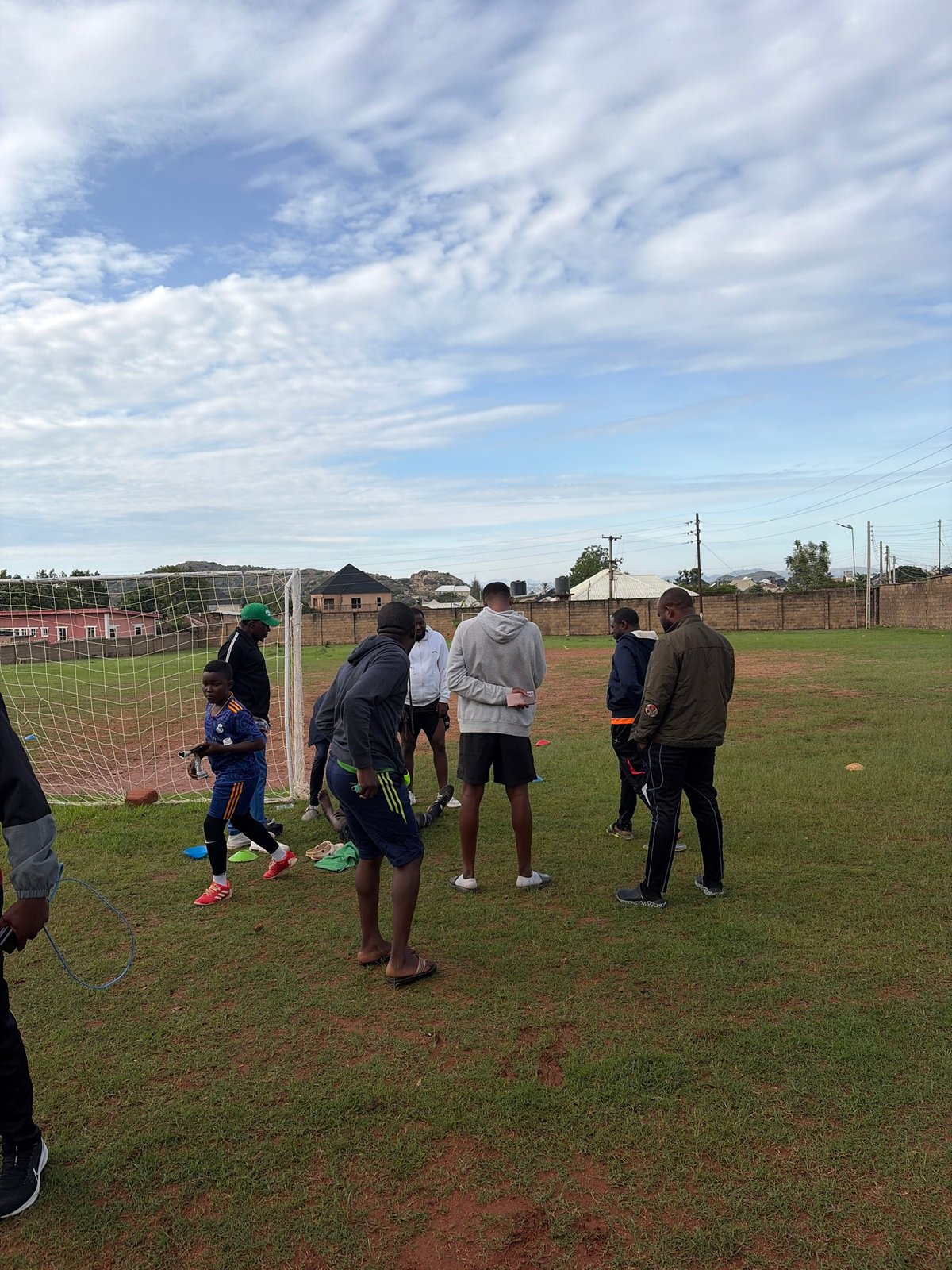 Morning football practice session observed in Jos, Nigeria