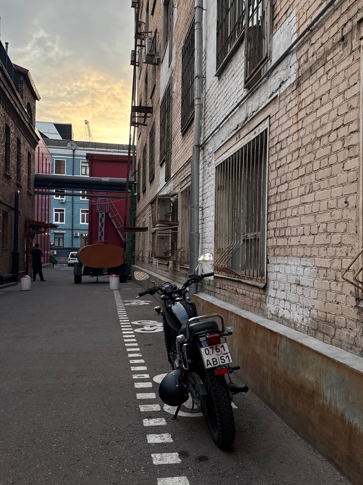 Moscow back alleys where old industrial grit meets colorful new builds
