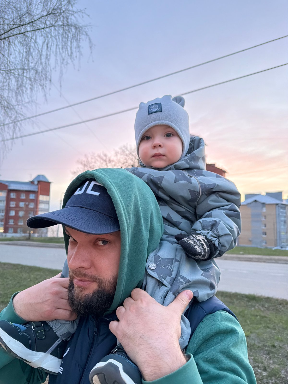 Father and child enjoy outing in Votkinsk, Russia