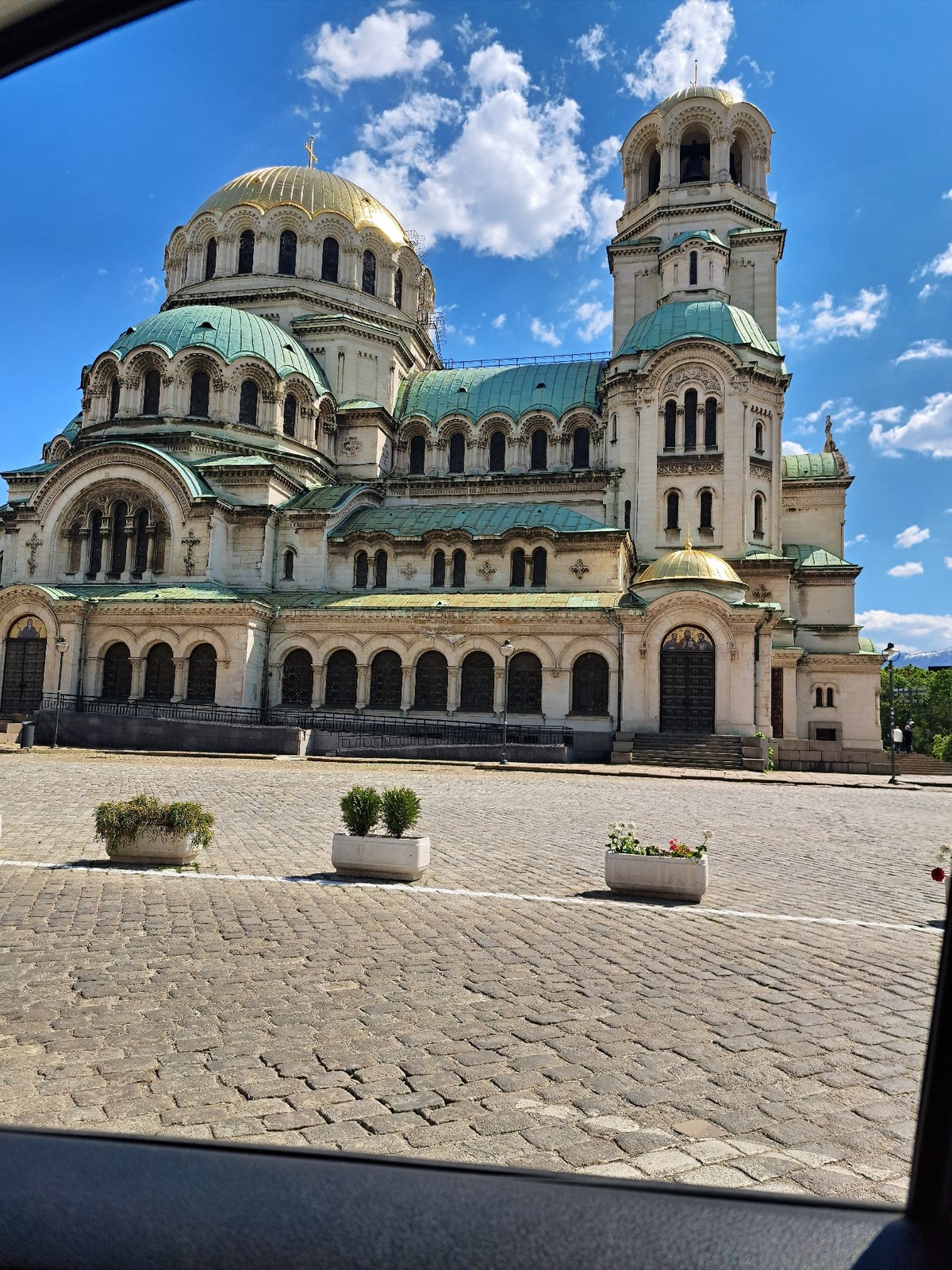 Street-level documentation of Sofia landmarks and urban activity
