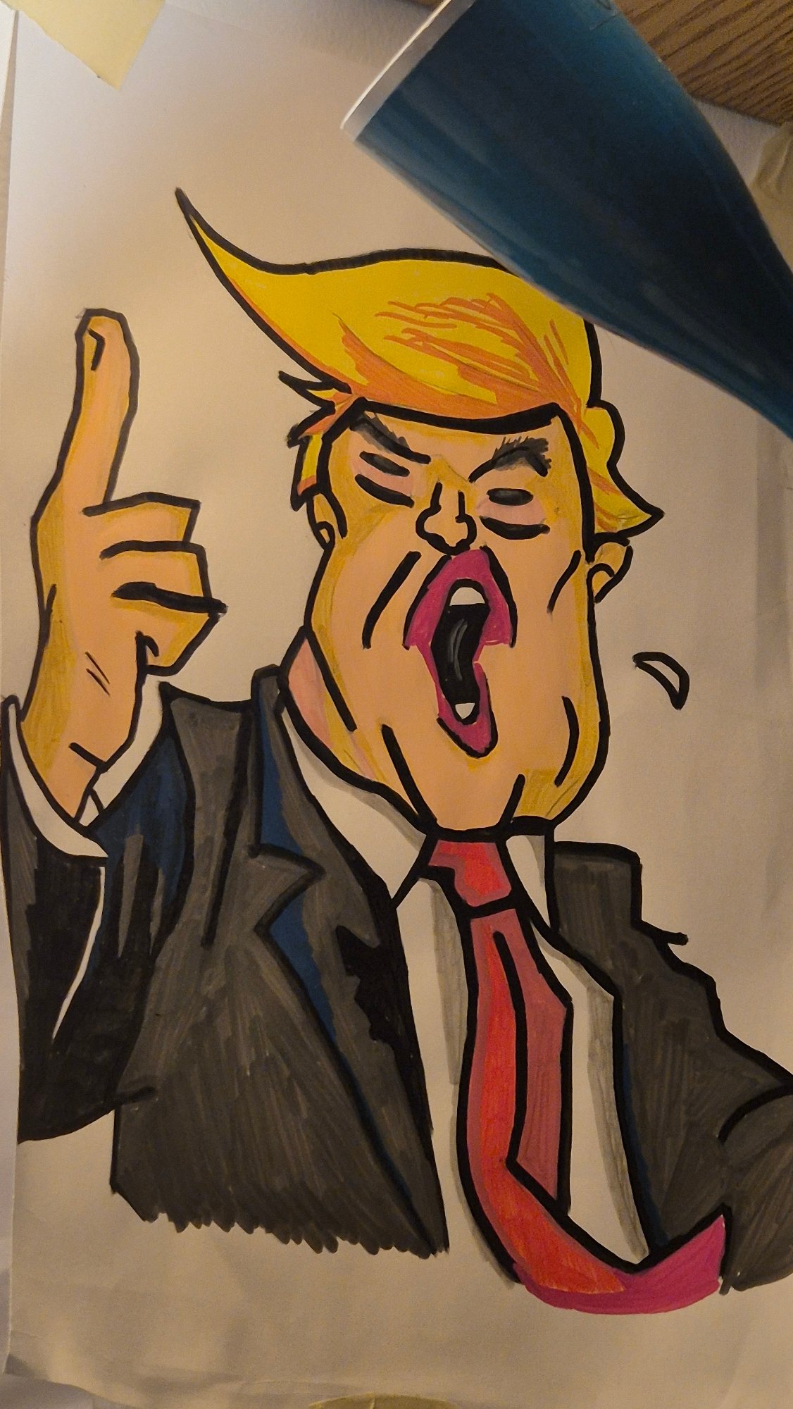 Trump caricatures and anime posters collected in Sofia