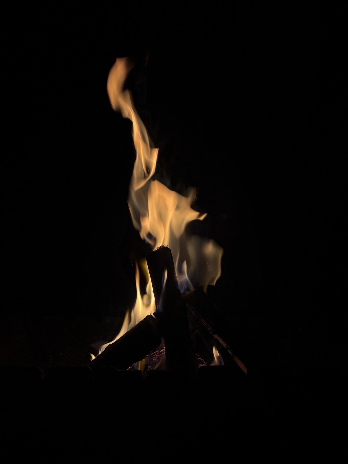 Late-night backyard fire session in Krasnodar, Russia