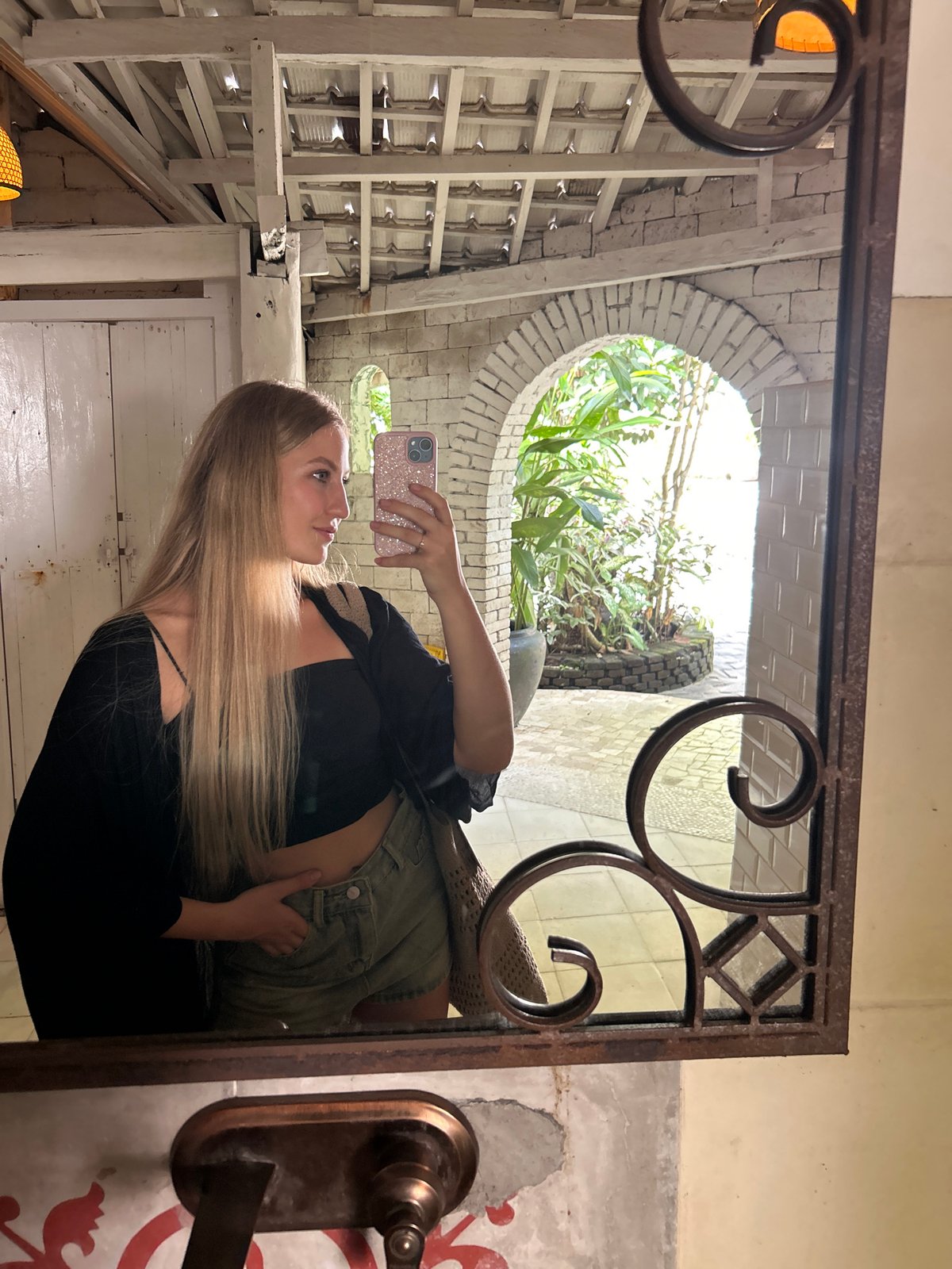 Morning visitors capture selfies at Kuta Selatan location
