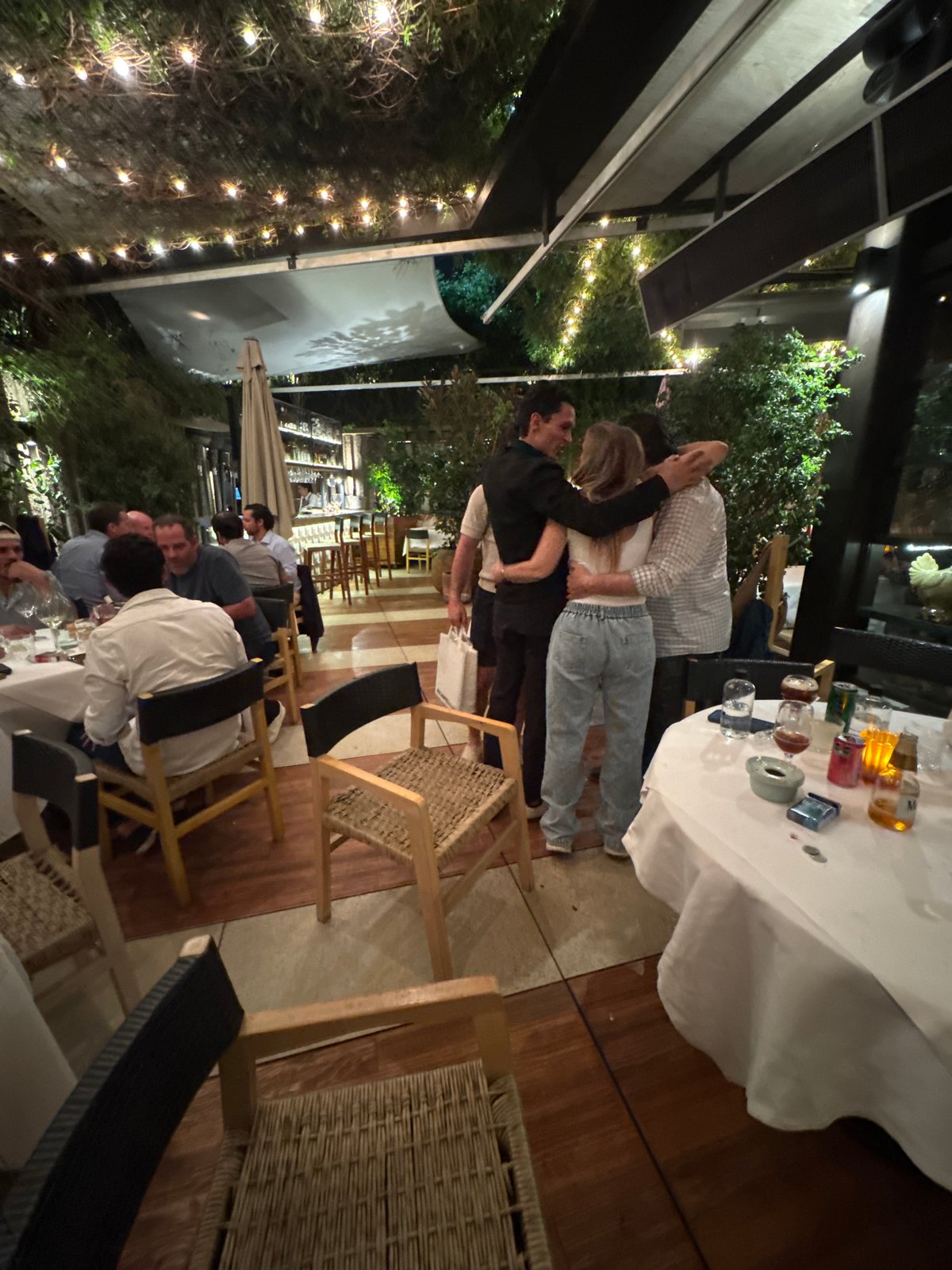 Nighttime dining scene captured at Mexico City restaurant