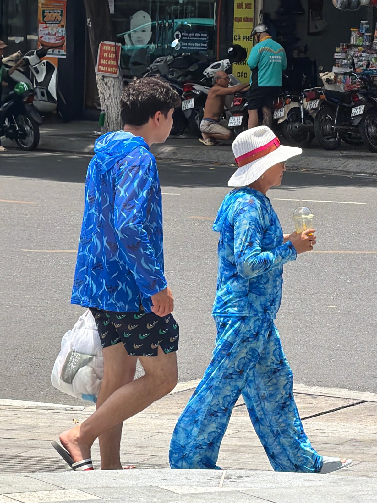 Morning street activity across central Nha Trang