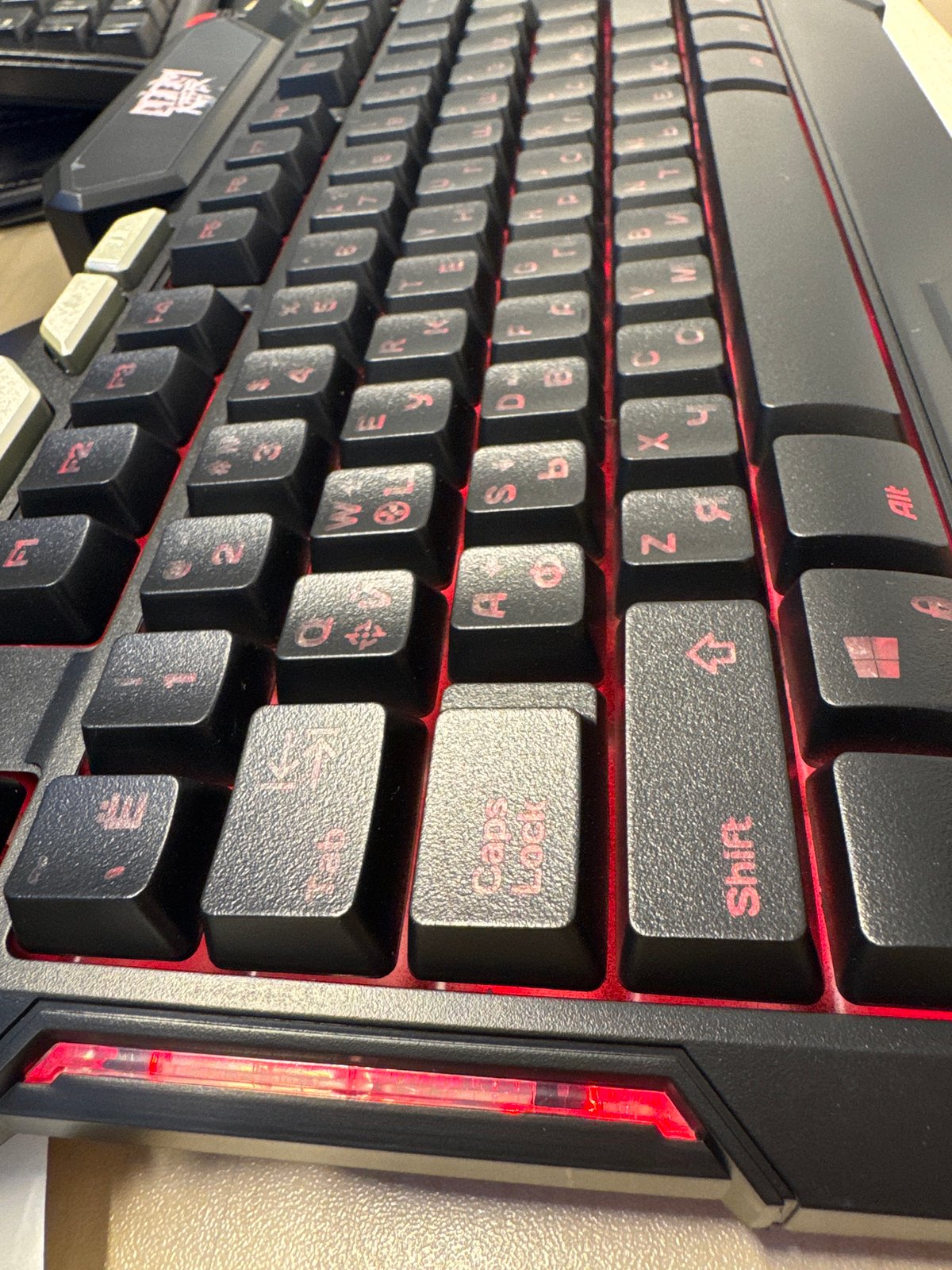 Black mechanical keyboard and mouse with red backlight, Almaty