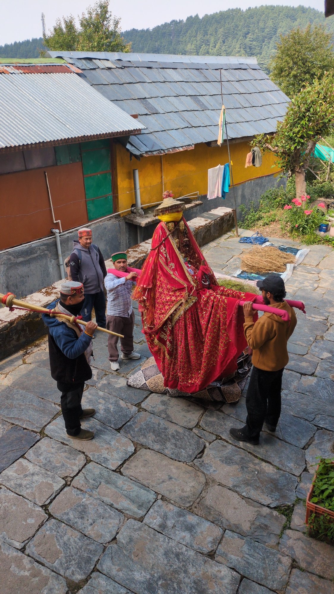 Village life documented in Haini, India during morning hours