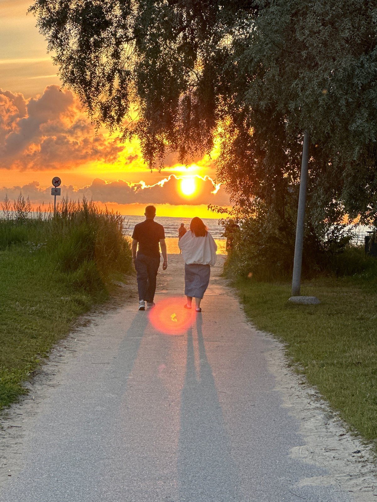 Baltic sunset along the Tallinn shoreline, bikes and all.