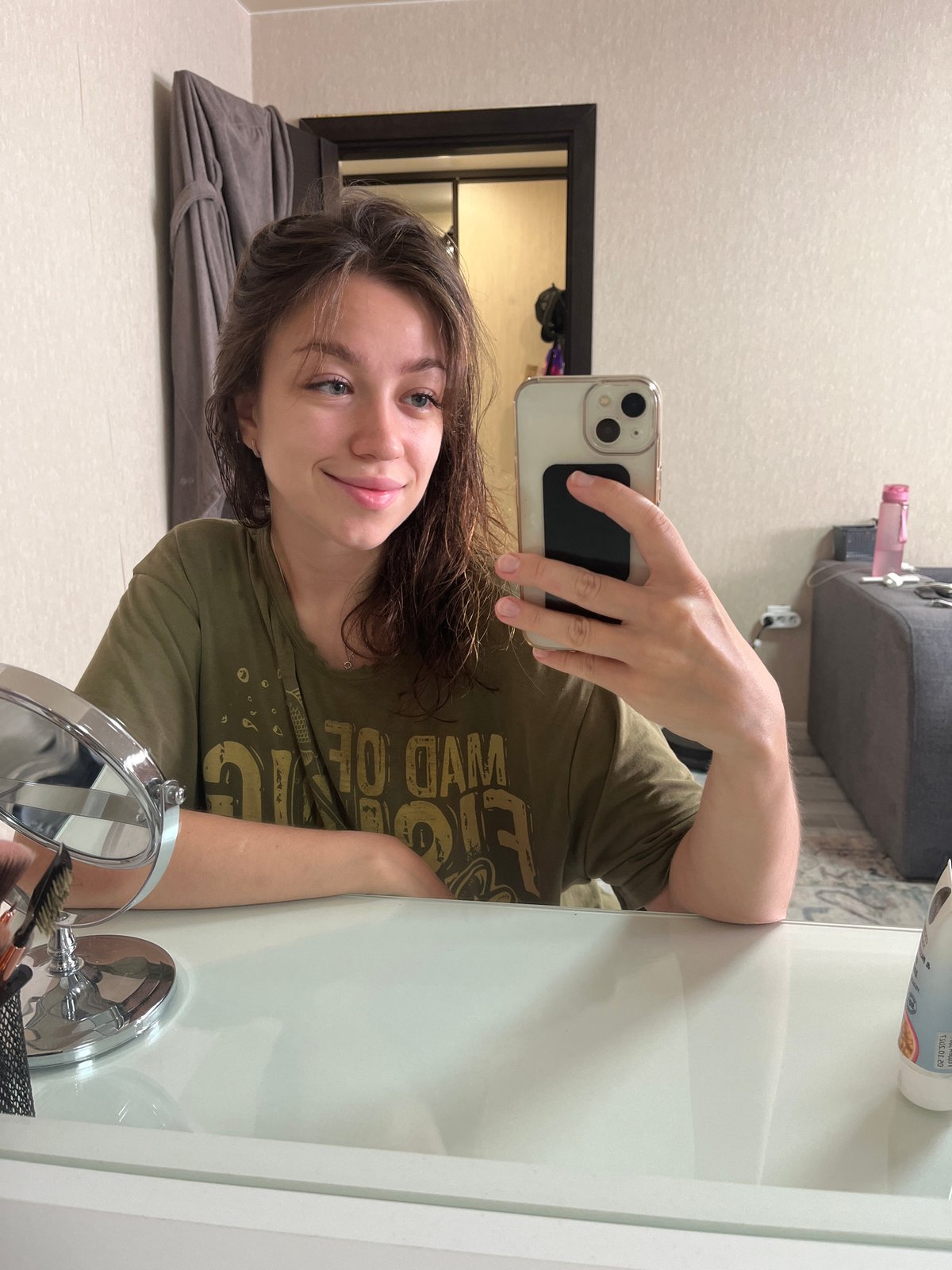 Mirror selfie session at home in Chaikovsky, Russia