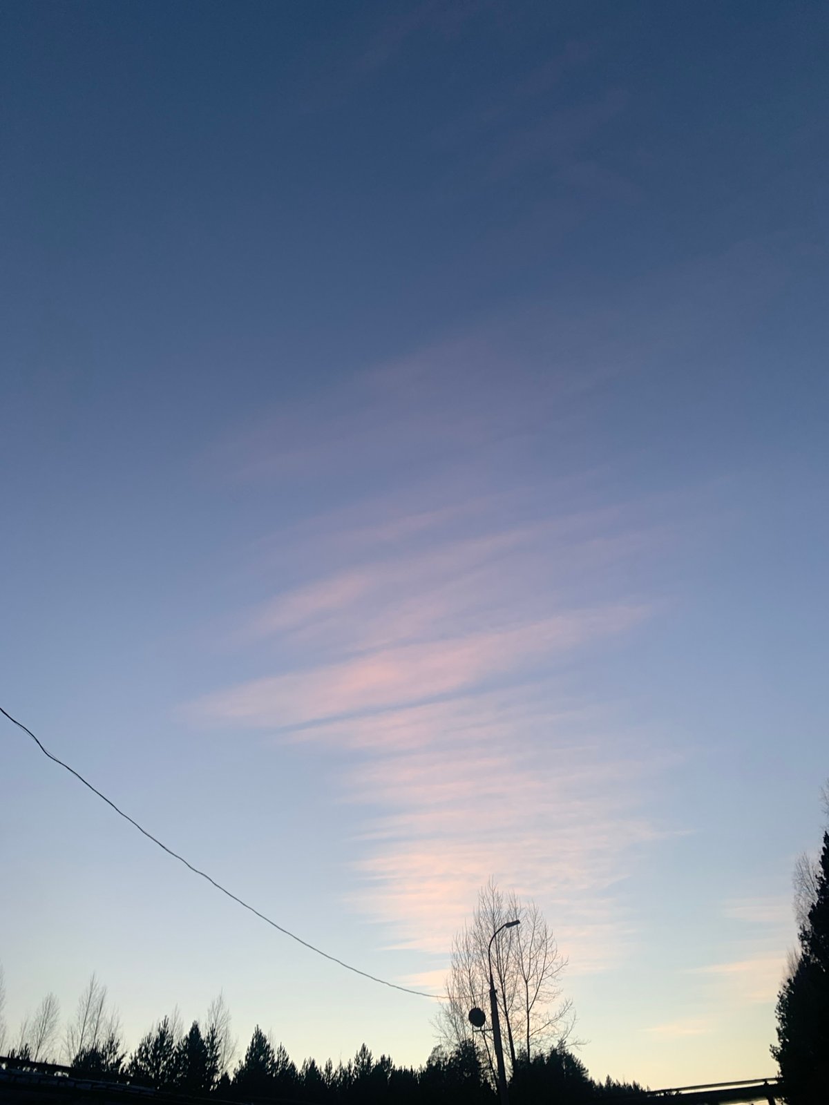Pink and blue sunset skies observed in Chaikovsky