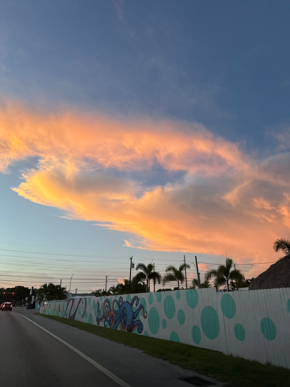 Vivid sunset sky over Stock Island, Florida Keys
