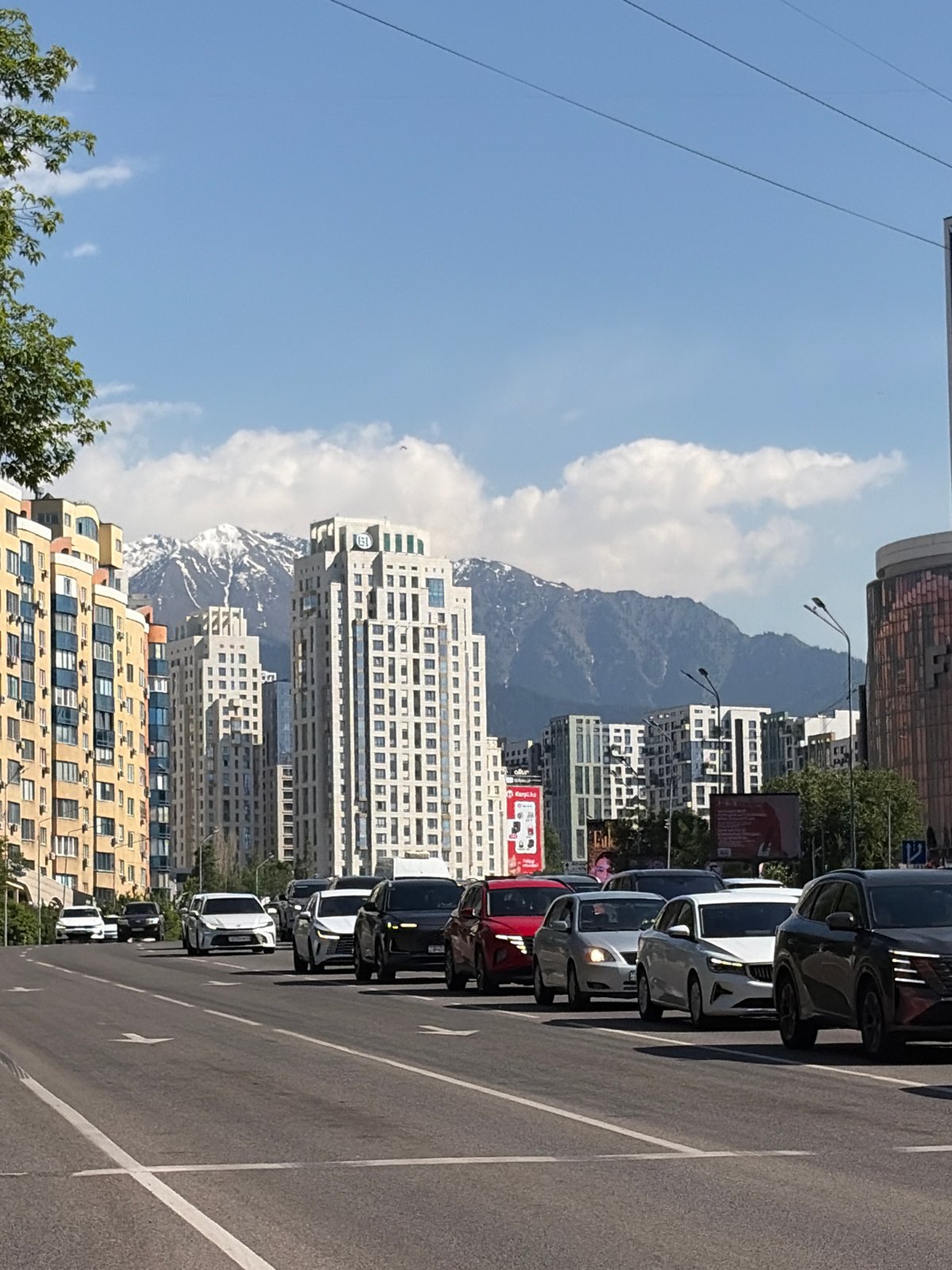 Morning street scenes captured in Almaty, Kazakhstan