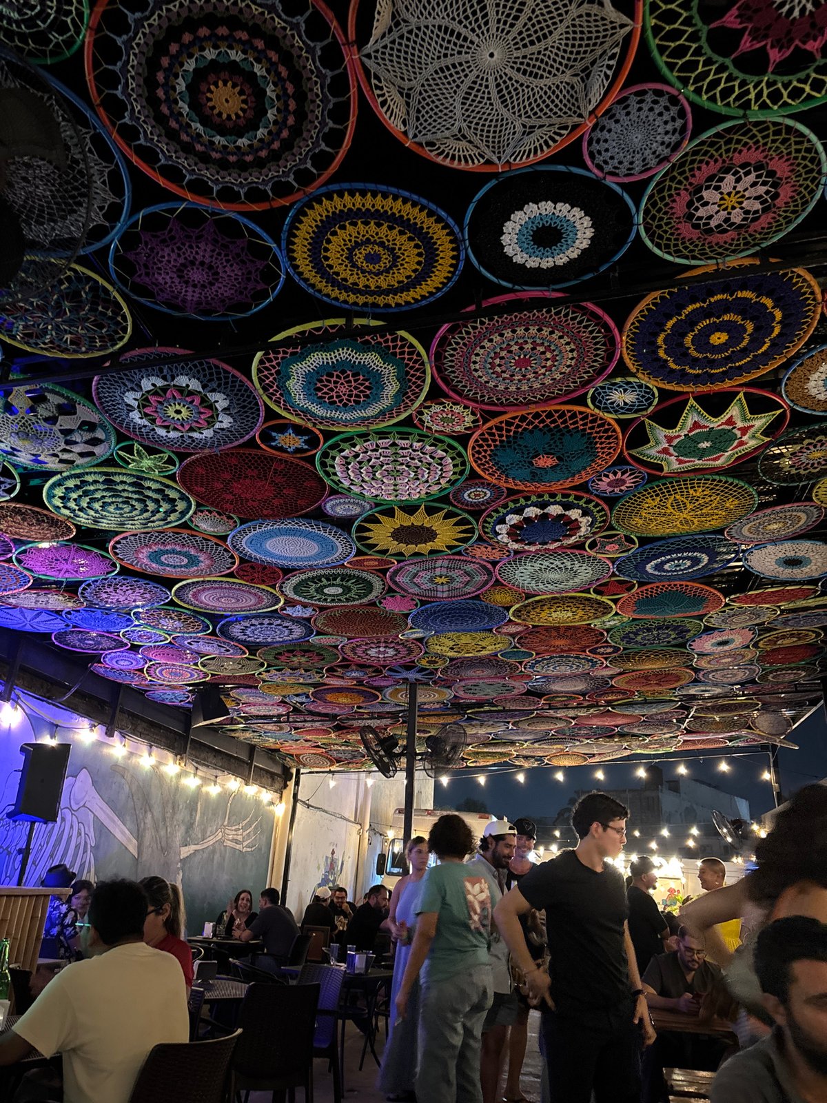 Colorful wall decorations observed at Veracruz City bar
