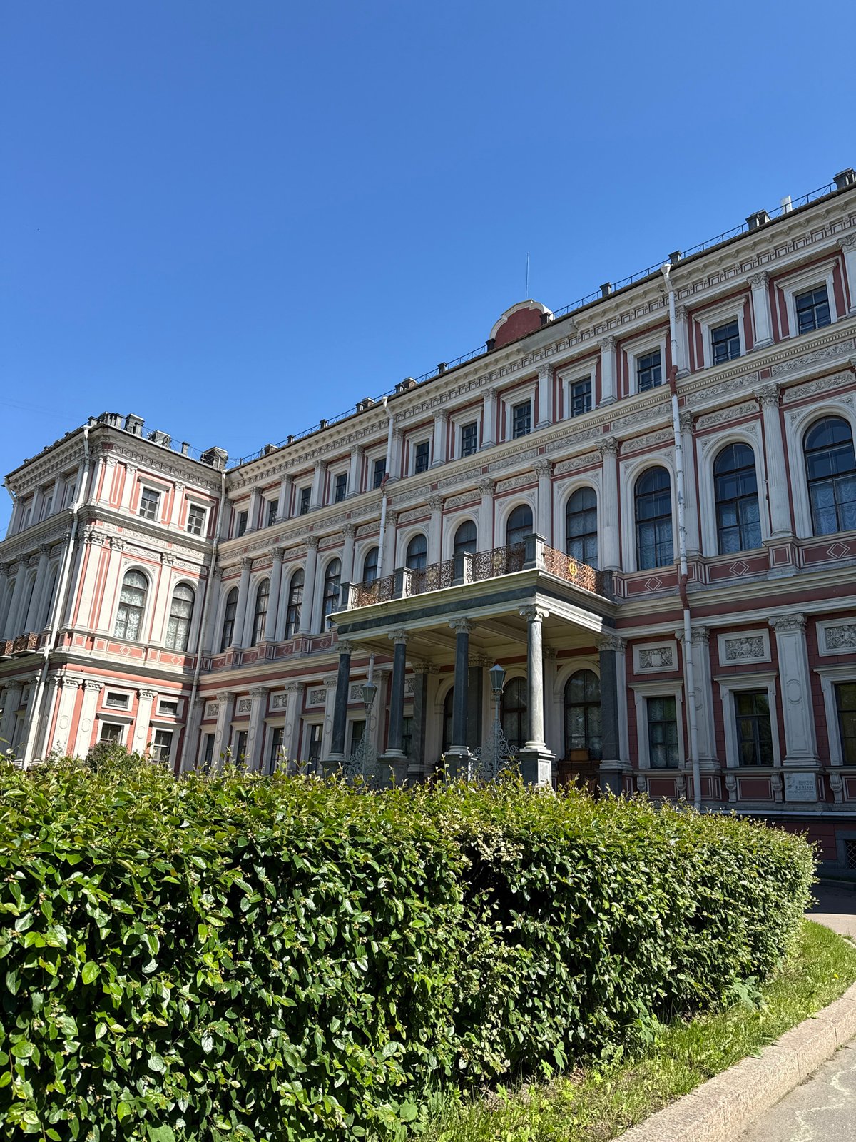 Historic palace architecture documented in Saint Petersburg morning visit