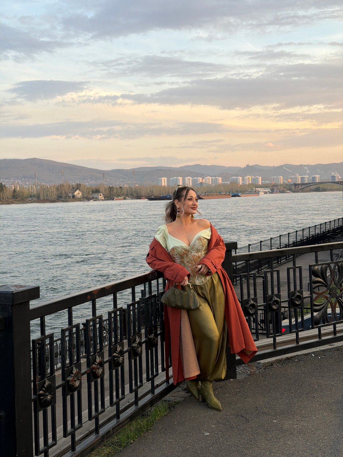 Casual scenes documented along Krasnoyarsk riverfront walkway