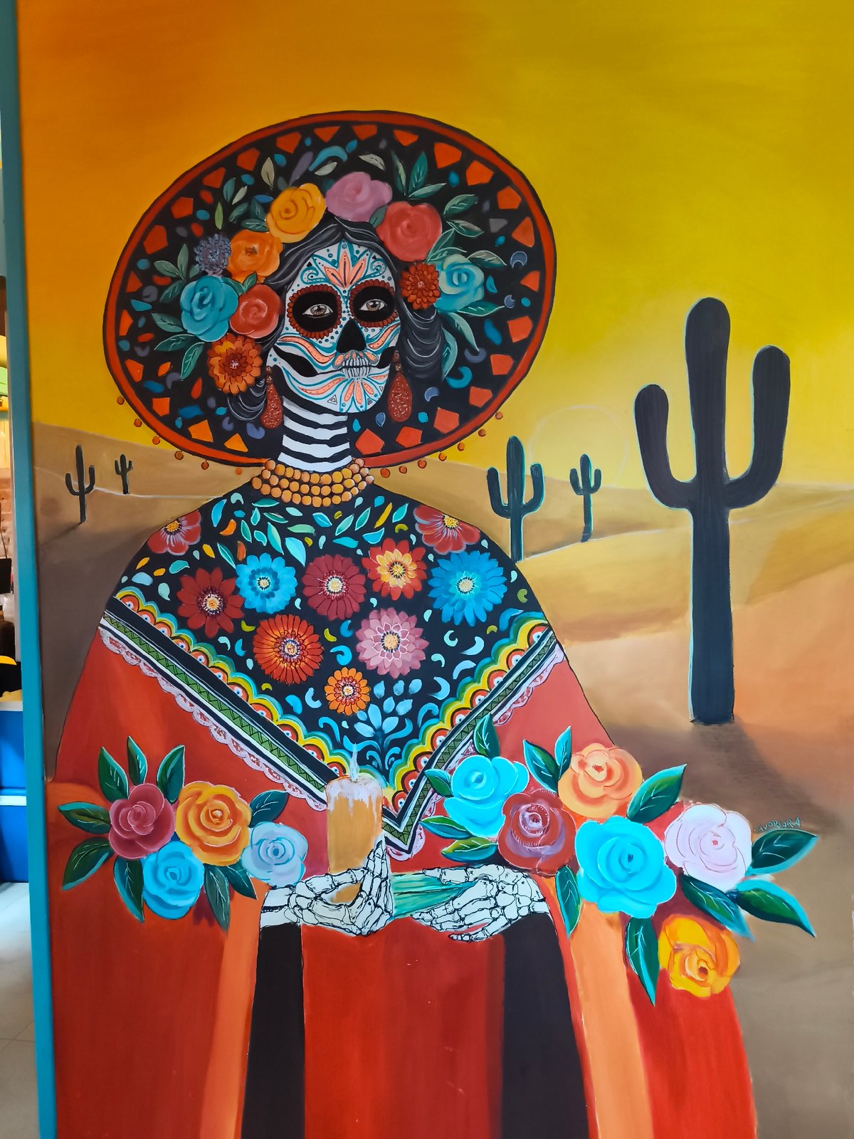 Mexican-themed restaurant decorations documented in Varna, Bulgaria