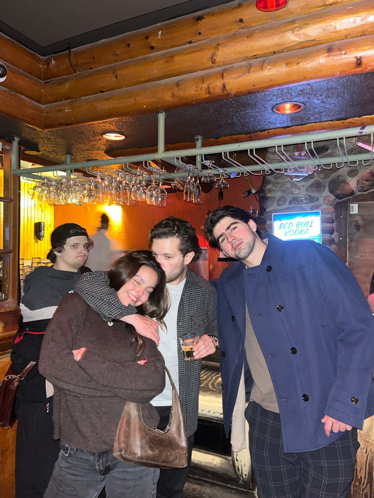 Bar scene with multiple drinks captured in Whistler