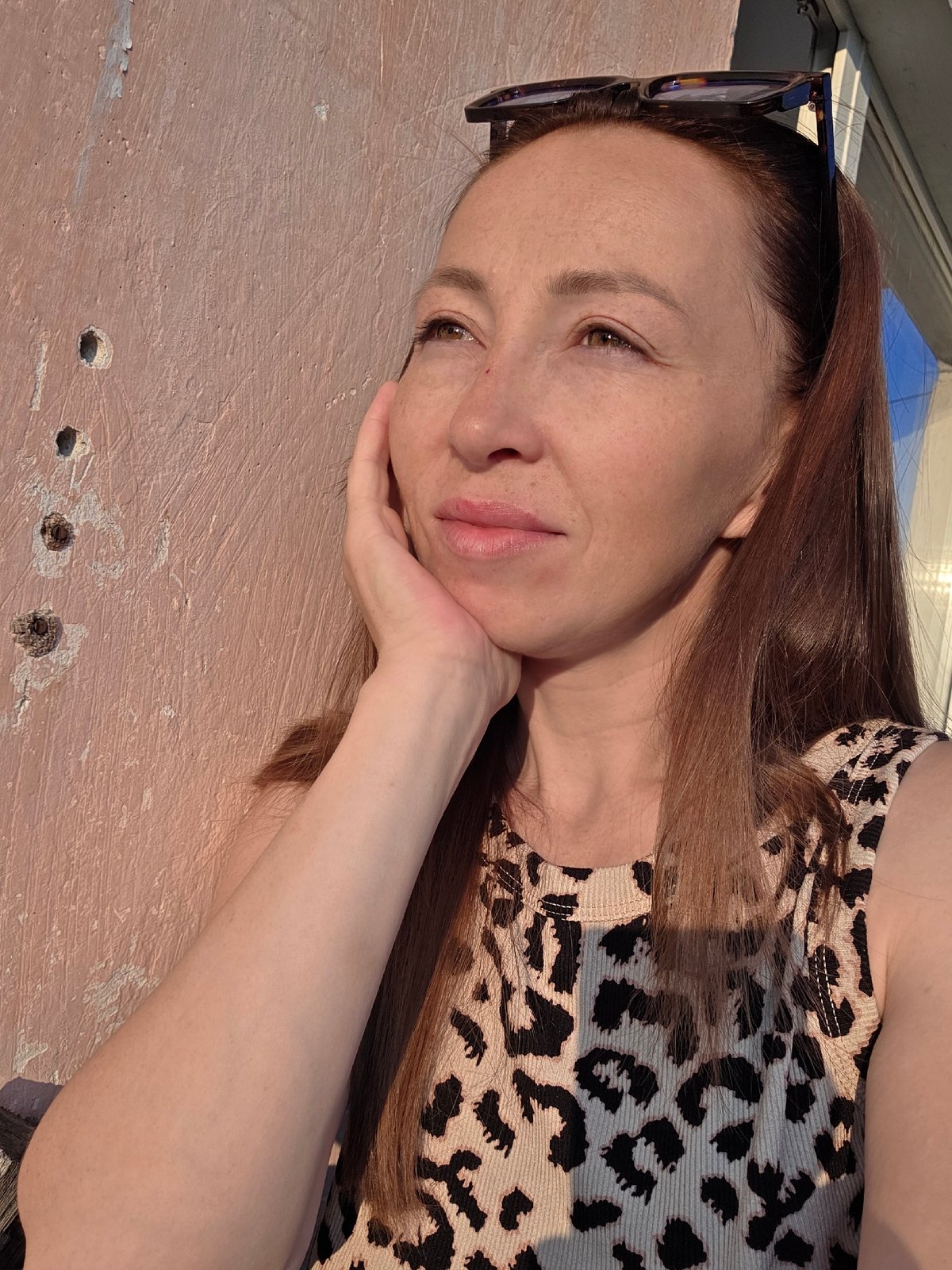 Golden hour selfie session in Chaikovsky, Russia