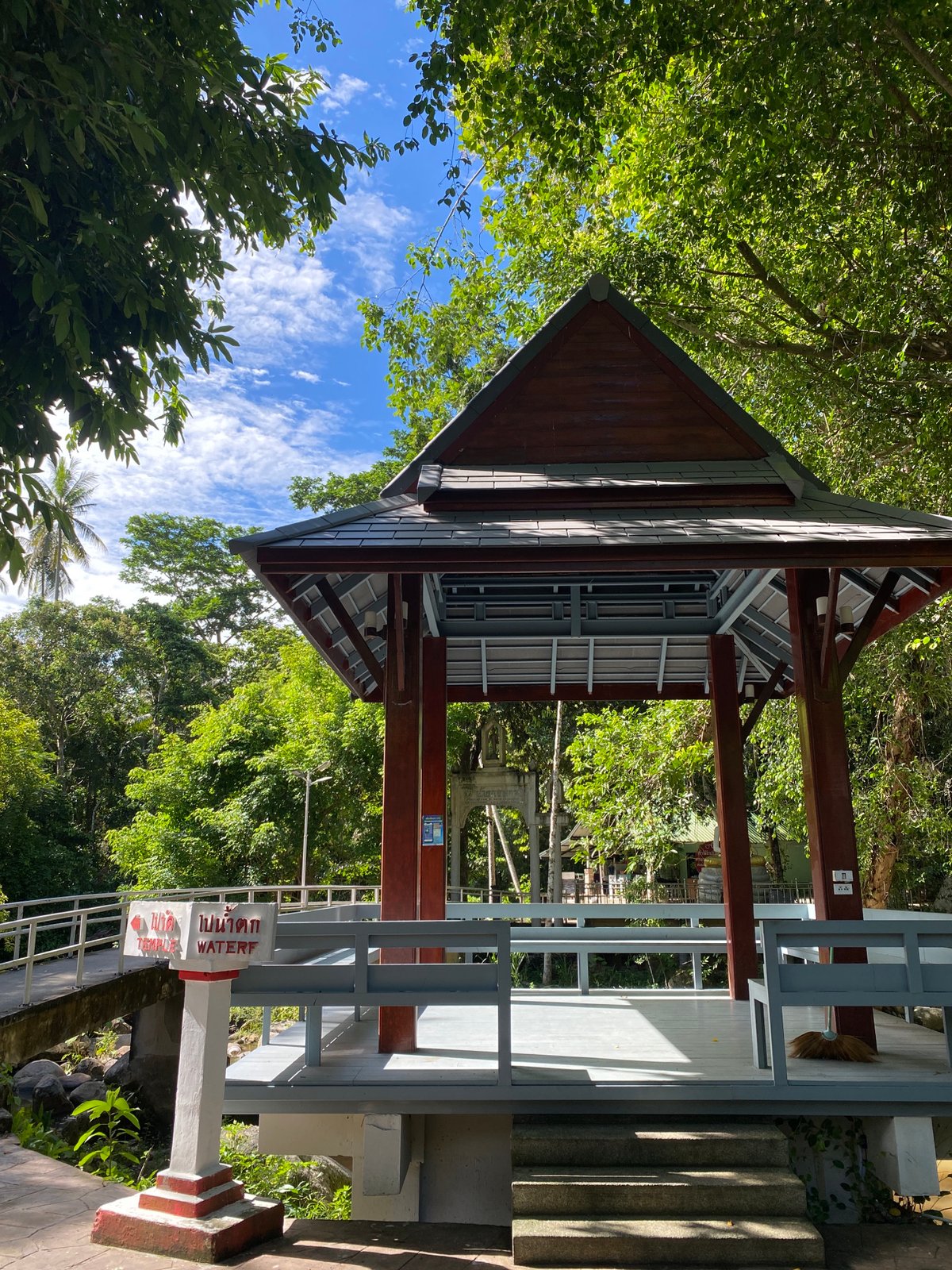 Tourist explores Ko Samui temples, waterfalls, and landscapes