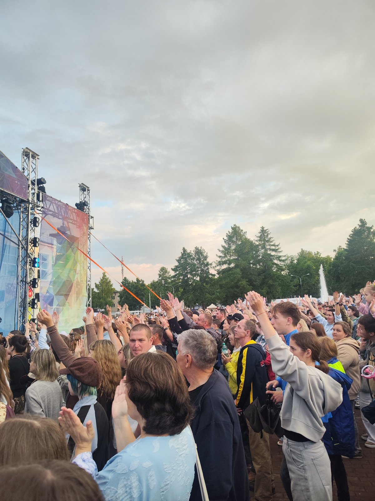 Outdoor Concert Under Rainbow Skies in Chaikovsky, Russia