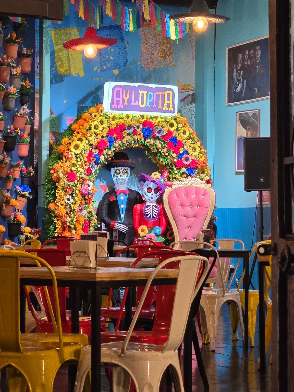 Day of Dead themed restaurant documented in Providencia Chile