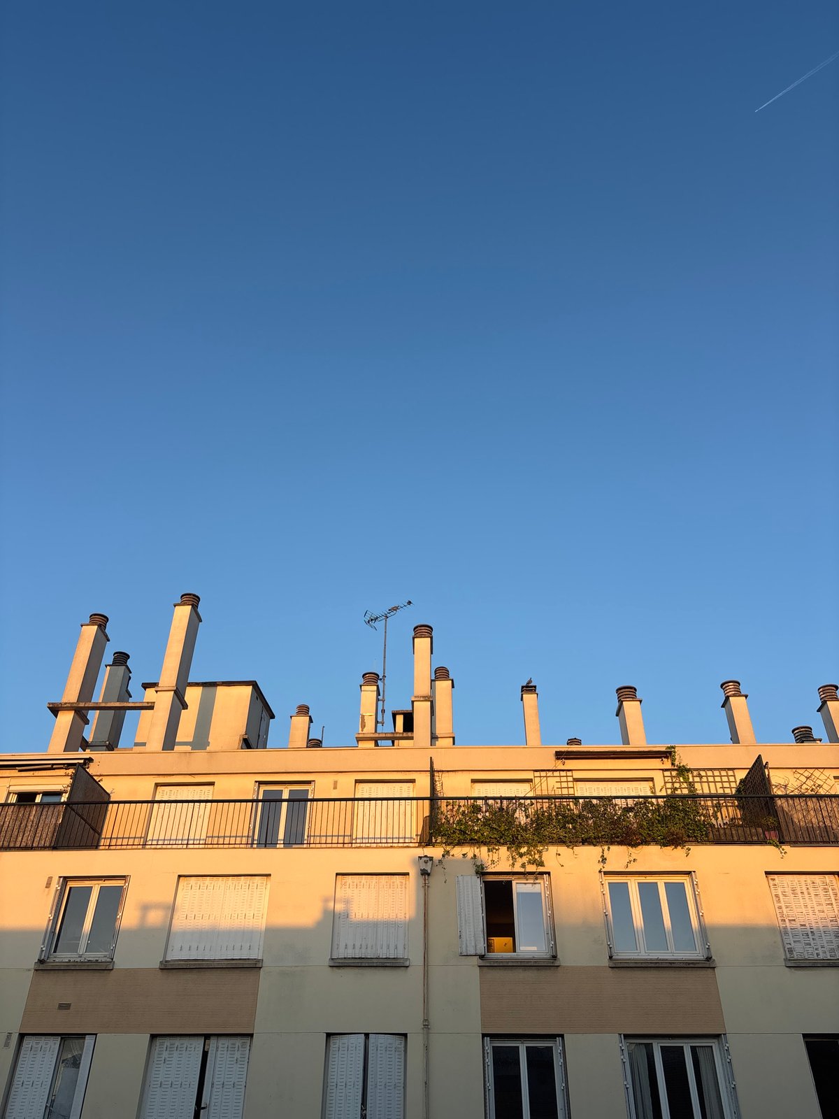 Residential building photographed against clear sky in Paris