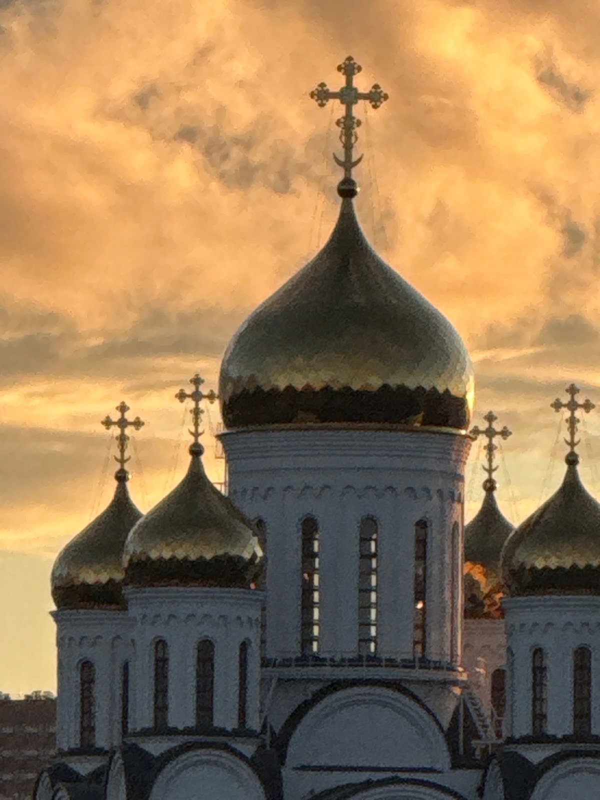 Orthodox church domes rise over Moscow skyline