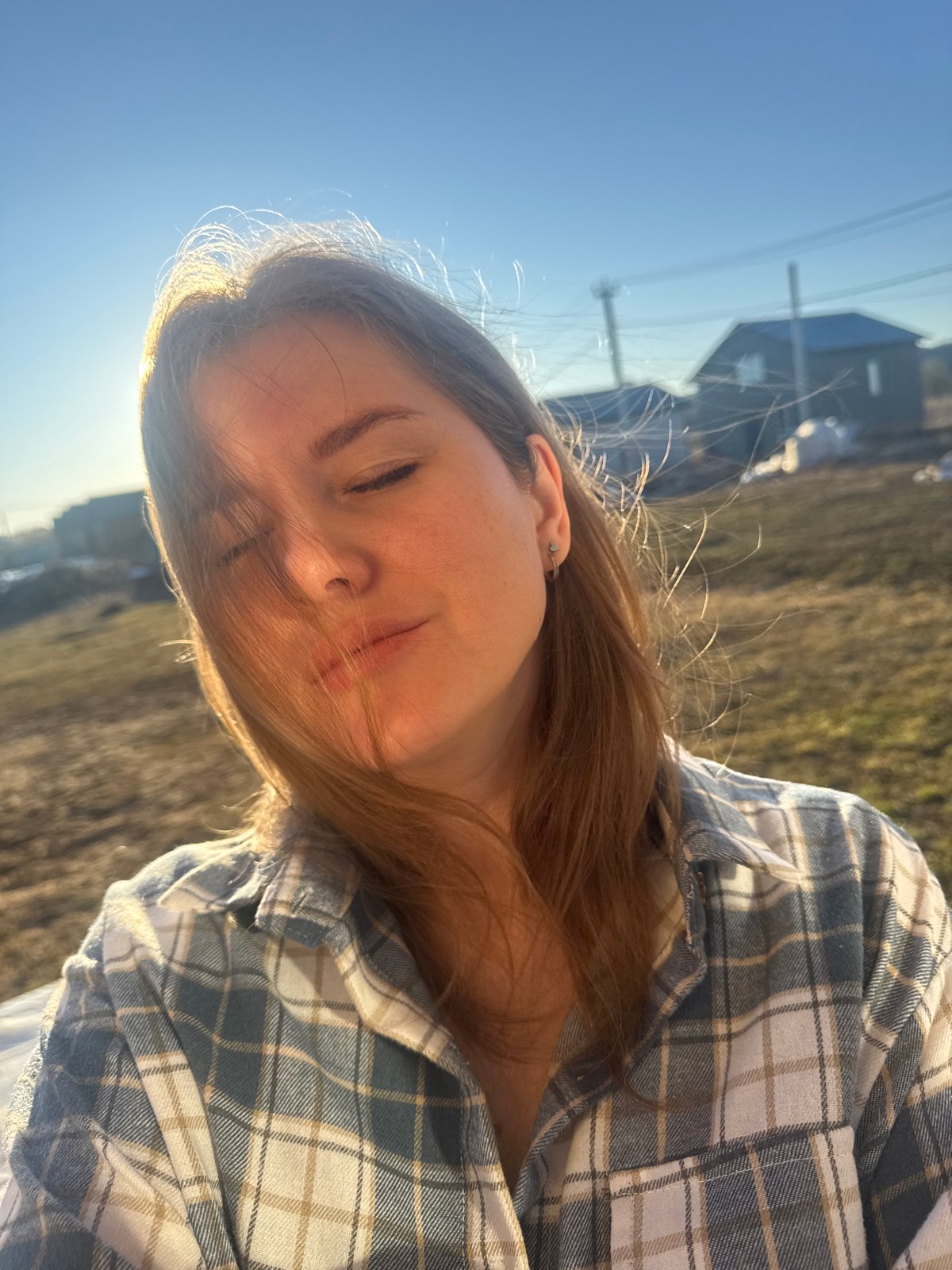 Woman photographed in outdoor selfies in Gornyi, Russia