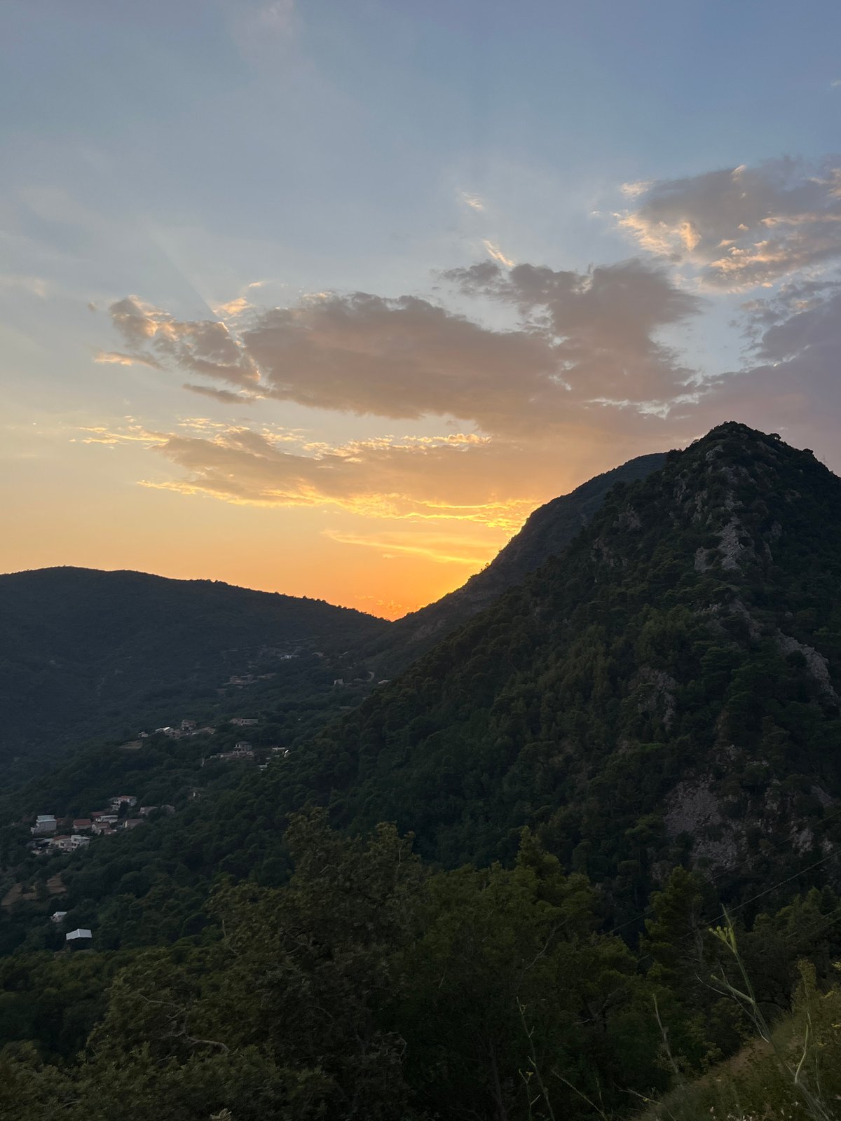 Budva at dusk, mountain and sea views
